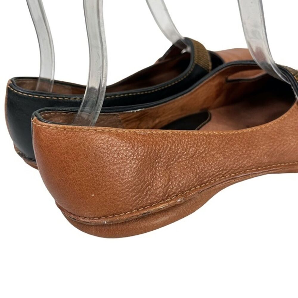 CLARKS Genuine Leather Mary Jane Flats Loafers Black Brown Casual Shoes sz 6.5 - Picture 5 of 12